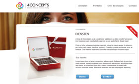 Webdesign - Huisstijl - HTML/CSS<br />
                                Concept ontwerp met functinaliteiten er in