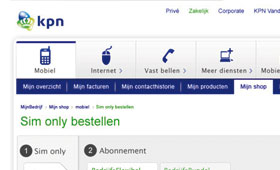 Visual design (interaction design) van KPN zakelijke markt<br />
                                
                                Mijn KPN (login account) voor MKB markt visual uitwerken na wensen van de afdeelings hoofden en van uit een interactie schermen.<br />
                                Daarnaast mee helpen met KPN.com style guide opzetten en vastleggen.<br >Visual designer / Interaction design